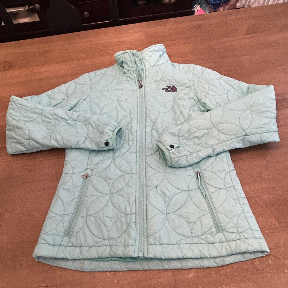 The North Face Jacket Womens XS Blue Quilted Full Zip Insulated Short Nylon SPOT